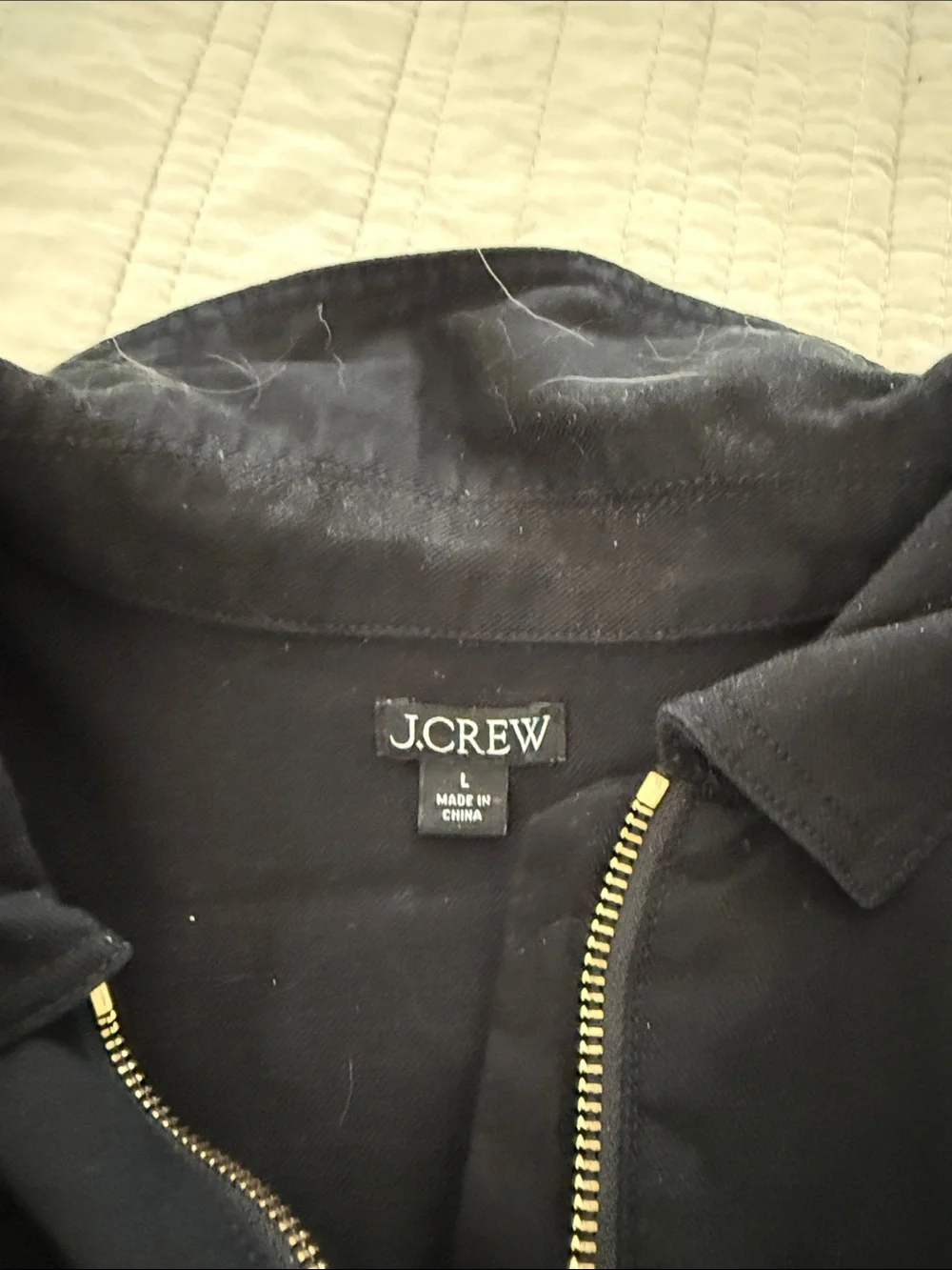 J. Crew Navy Zip-Front Drawcord Shirt Mini Dress